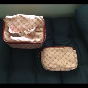 Ralph Lauren travel makeup and cosmetics bag.